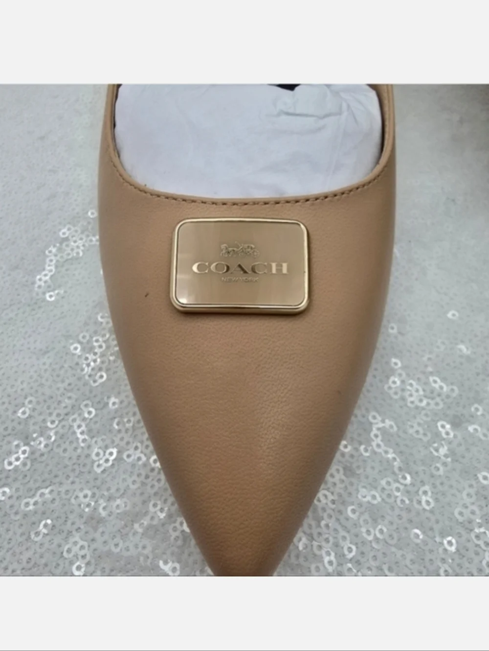 Coach Jillian Slingback Classic Closed toe Low Heel Neutral color Women's 9.5